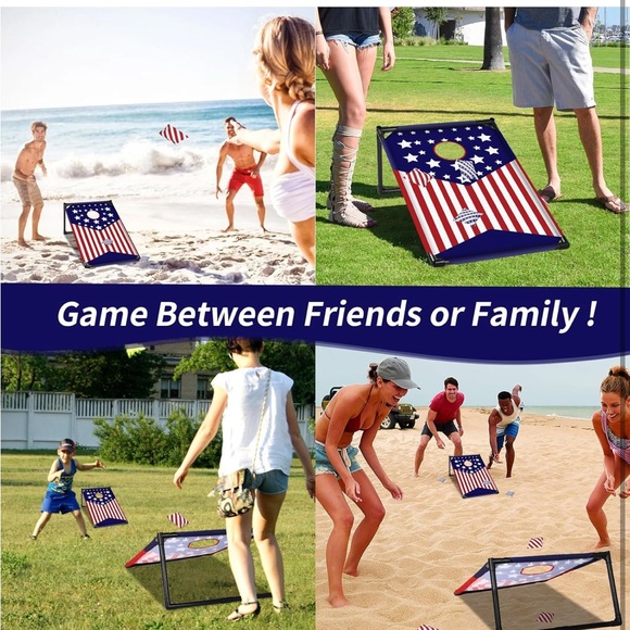 Portable Cornhole Board Set w8Bean Bag&Carrying Bag Indoor/OutdoorTossGameSets - Picture 5 of 8